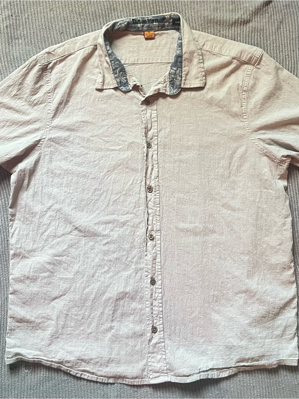 Tailor Vintage luxe Men's cream cotton Button-Down with Contrasting palm Collar